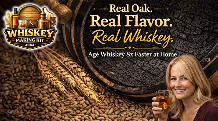charred oak barrel, home whiskey aging kit, real oak whiskey barrel, age whiskey faster at home