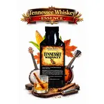 Tennessee Whiskey Essence 20ml premium charcoal mellowed corn whiskey flavor concentrate with glass of whiskey and autumn leaves.