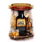 Winter Wheat Bourbon Essence 20ml bottle with glass of smooth wheated bourbon whiskey and wheat grains.