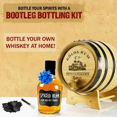 Bottle your own whiskey at home using oak aging barrel and bottling kit