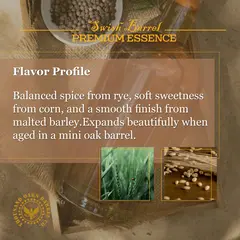 Canadian Rye Whiskey flavor profile showing balanced rye spice, soft corn sweetness, malted barley smooth finish and oak aging notes.