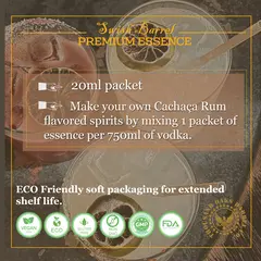 To effortlessly transform your home bar into a taste of Brazil, here's how to mix the Cachaça Essence: Simply combine one packet of the convenient, alcohol-free 20ml concentrate with 750ml of either vodka or neutral grain spirit for an authentic Brazilian-style sugarcane rum experience.