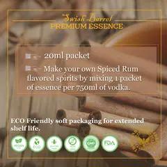 Instructions for mixing Spiced Rum Essence with 750ml vodka to create homemade spiced rum.