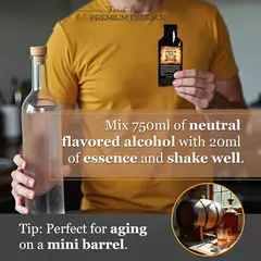 Mixing 20ml  Whiskey Essence with 750ml vodka to create homemade whiskey bourbon rum