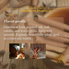 Spiced Bourbon flavor profile featuring cinnamon heat, toasted oak, vanilla, and warm grain notes.