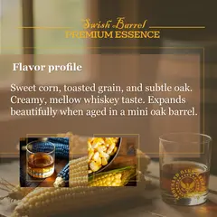 Flavor profile of Texas Sweet Corn Whiskey featuring sweet corn, toasted grain, creamy body, and subtle oak notes.