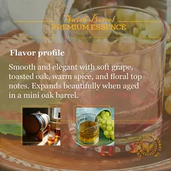 Flavor profile of XO Brandy Essence featuring soft grape, toasted oak, warm spice and elegant floral notes.