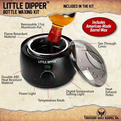Little Dipper wax warmer with digital temperature display, removable aluminum pot, and adjustable heat control knob