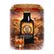 American Rye Whiskey Essence 20ml premium concentrate bottle with glass of rye whiskey, rye grain, and oak barrel background.