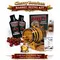 Cherry Bourbon Whiskey Making Kit with oak barrel aging on wooden stand, premium cherry bourbon essence, fresh cherries, glass of whiskey on ice, and complete home infusion accessories.