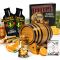 Creole Orange Rum aging barrel kit with oak barrel, rum essence packets, and Bootlegger’s Bible guide.