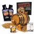 American Rye Whiskey Making Kit with oak aging barrel, rye grain, premium essence packets and whiskey glass